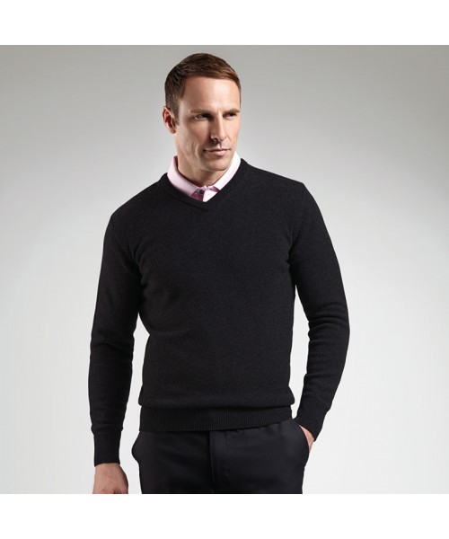 Plain Lambswool v-neck sweater Glenmuir1891 15 Gauge